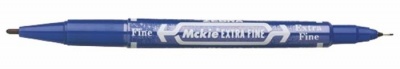 Alkoholos marker, 0,5/1,0 mm, kétvégű, ZEBRA "Mckie Extra Fine", kék