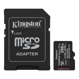 Memóriakártya, microSDXC, 256GB, C10/UHS-I/U1-U3/V10-V30/A1, Gen3, adapter, KINGSTON "Canvas Select Plus"